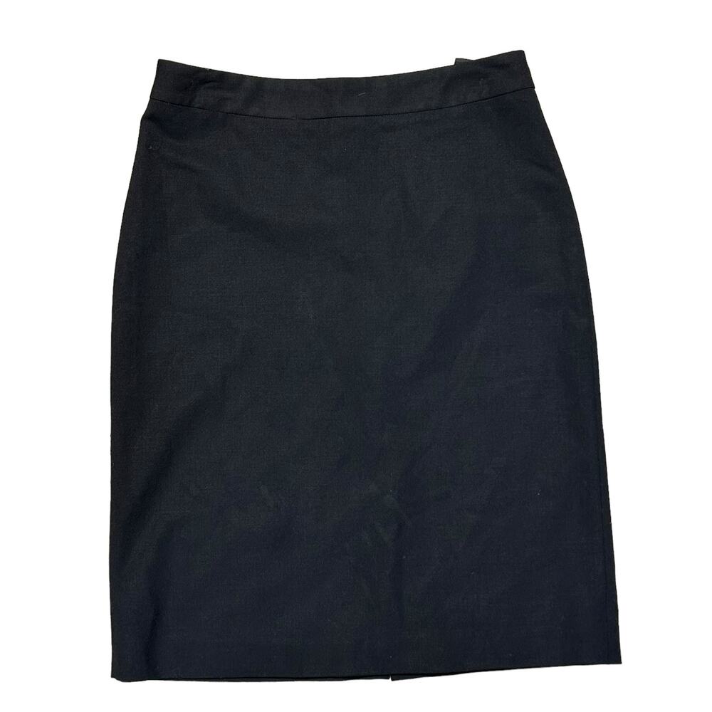 Banana Republic Black Wool Stretch‎ Pencil Skirt Size 8 Made in Italy